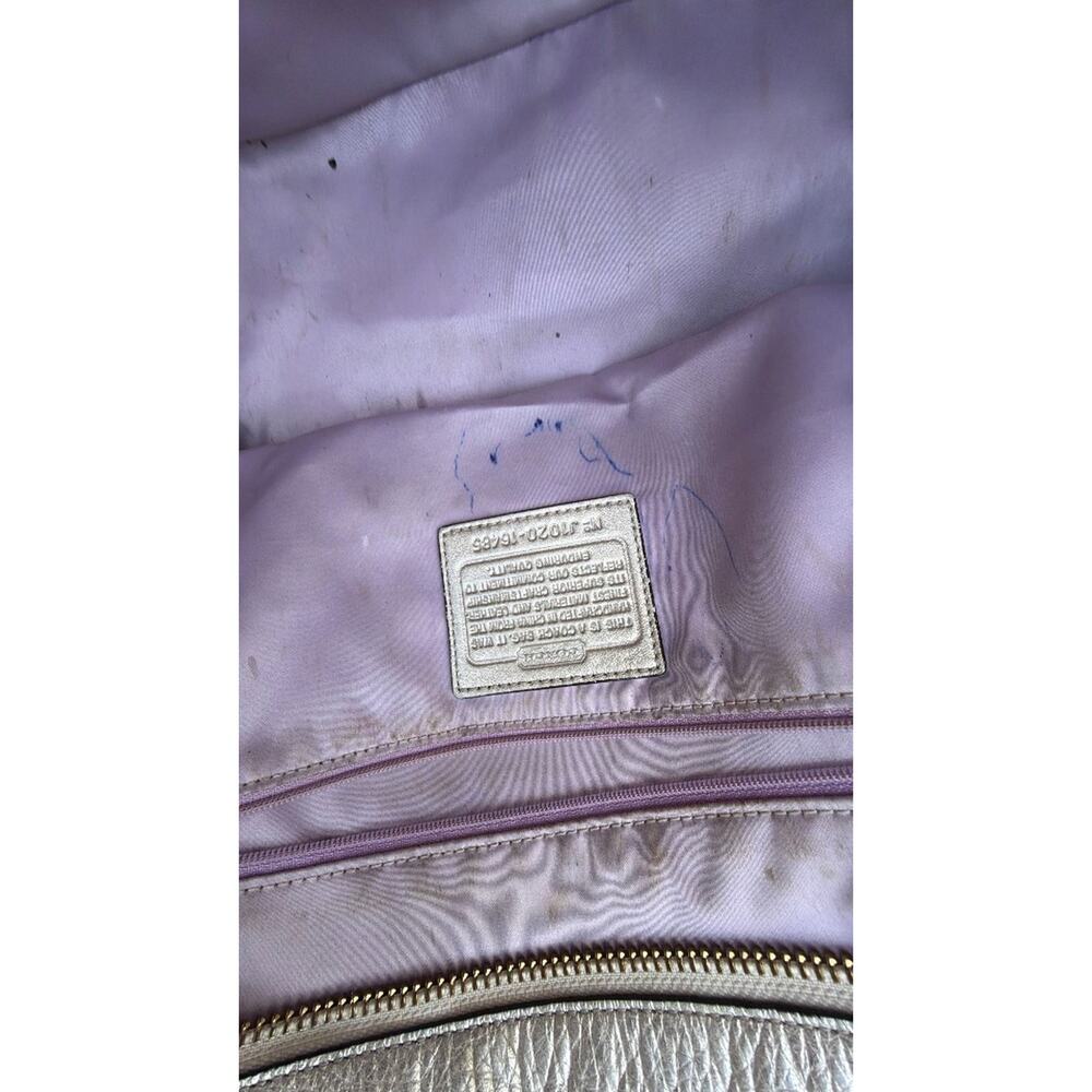 Coach Audrey Metallic Leather Tote Bag - Picture 9 of 9